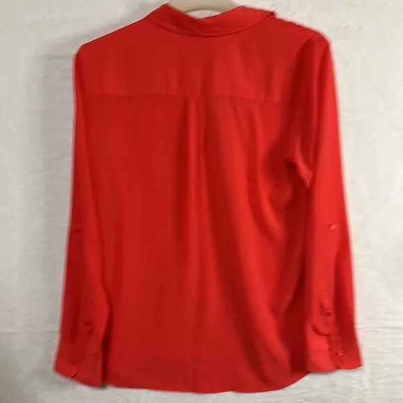 Talbots Nantucket Salmon Orange Long Sleeve Button Down Shirt Women’s Large - Picture 2 of 6